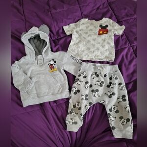 Mickey Mouse Gray Kids Hoodie and T-Shirt Set